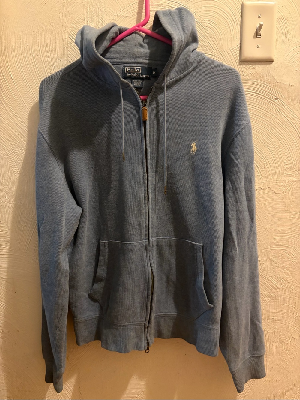 Ralph Lauren Light Blue Full-Zip Hoodie Sweater